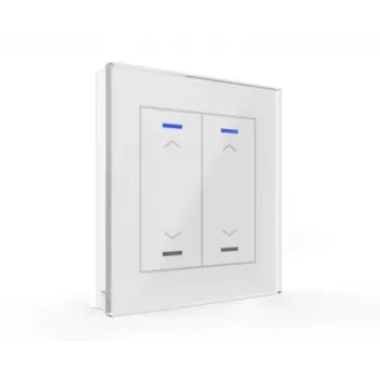 Skleněné tlačítko MDT BE-GTL20W.A1 Glass Push Button II Light 2násobné RGB-W bílé pro žaluzie/rolety