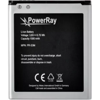 PowerRay Battery PR-S3M for Samsung Galaxy S3 Mini, 1500 mAh, Bulk