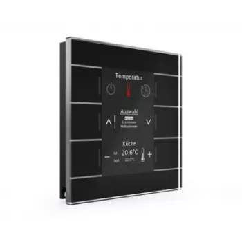 KNX skleněný chytrý ovládací panel MDT BE-GBZS.01S s barevným displejem černý