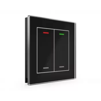 Skleněné tlačítko MDT Glass Push-button II Light 2násobné RGBW černé BE-GTL20S.01S