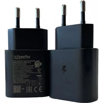 PowerRay PR-TA800EBE 18W USB-C PD Wall Charger, EU 2-Pin, Black, Bulk