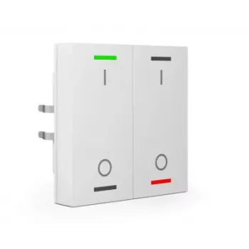 KNX dotykový senzor MDT BE-TAL55T2.B1 2násobný s RGBW podsvícením a teplotním senzorem, čistě bílý lesklý