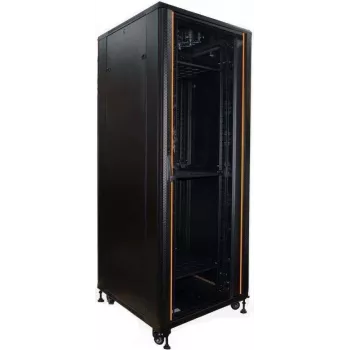 19 inch serverový rack IT-BUDGET SRK 42U 800x1000 mm skleněné/ocelové dveře kabelové kanály flatpack černý