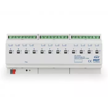 Spínací aktor MDT AKI-1216.04 KNX, 12kanálový, 12 TE DIN lišta, 16/20 A, 230 V AC, kapacitní zátěž 200 µF