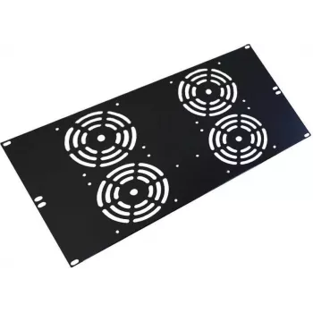 19 inch panel ventilátorů IT-BUDGET pro 4 ventilátory - 120x120 mm - 6U - černý (90ITBSRK19XNOFAN4S)