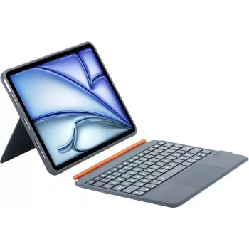 DIGISTOR HK Inateck KB04122 Keyboard Case with Touchpad for iPad 11 inch A16 / Air M3-M2 / Pro, Detachable, Backlit, QWERTZ German Layout, Graphite Grey