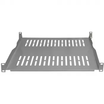 Polička do racku IT-BUDGET 19 inch / odkládací deska, nosnost 80 kg, hloubka 350 mm, hloubkově nastavitelná montáž, světle šedá (90ITB19FBX350G)