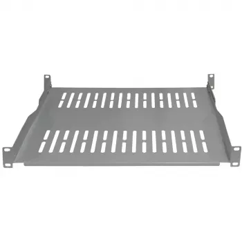 Polička do racku IT-BUDGET 19 inch / odkládací deska, nosnost 80 kg, hloubka 350 mm, hloubkově nastavitelná montáž, světle šedá (90ITB19FBX350G)