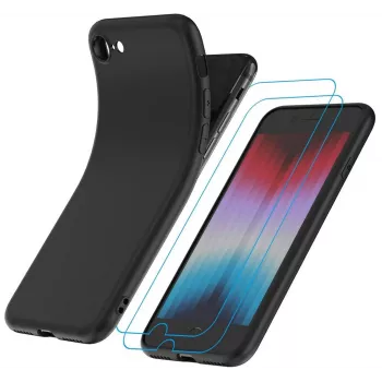 Garegce Case for iPhone SE 2022 / SE 2020 / 8 / 7 with 2 Tempered Glass Screen Protectors