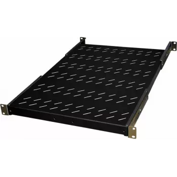 Pevná police IT-BUDGET 19 / nosná deska pro zařízení, nosnost 150 kg, hloubka 650 mm, hloubkově variabilní montáž, černá (90ITB19FBX650S)