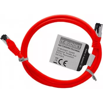 Síťový kabel Premium z plné mědi IT-BUDGET – Flex AWG 26 – Cat.8.1 – 2000 MHz – bez halogenů – PoE+ – 40 Gbit/s – červený – 1,5 m 90ITBFLEX81PK15R