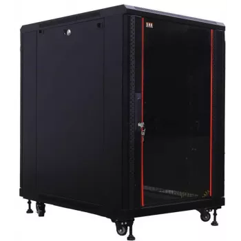 19 inch síťový rozvaděč SRK IT-BUDGET – 18U – 600x800 mm – skleněná/ocelová dvířka – smontovaný – černý 99ITB19SRK1868GSNM