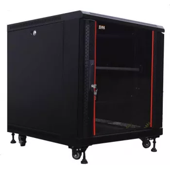 IT-BUDGET 19 inch serverový rozvaděč SRK - 12U - 600x1000 mm - prosklené/ocelové dveře - předmontováno - černá 99ITB19SRK12610GSNM