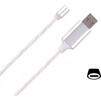 Magnetický USB Type-C kabel CYOO Flow Light 1 m bílý s LED, nabíjení a synchronizace dat CY121476