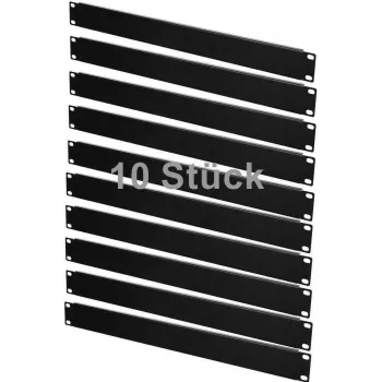 IT-BUDGET SPAR-PACK 10× 19 inch slepé panely do racku 1U, černá ocel ZAA90ITBBP1HES