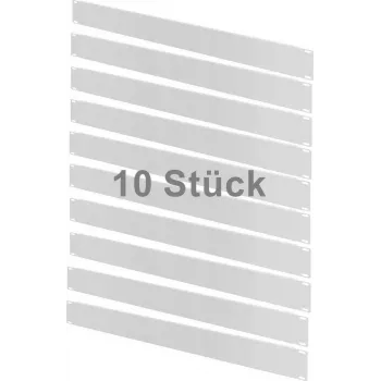 IT-BUDGET Spar-Pack 10× 19 inch slepé panely do racku 1U, světle šedý kov ZAA90ITBBP1HEG
