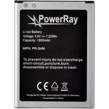 PowerRay Battery PR-S4M for Samsung Galaxy S4 Mini, 1900 mAh, Bulk (PR-S4M)