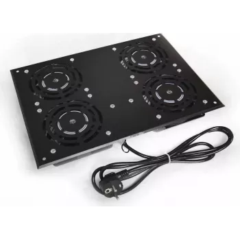 Ventilátorová jednotka IT-BUDGET pro stojanové skříně SRK - 4 aktivní ventilátory - průtok vzduchu 640 m³/h - termostat - vypínač - černá (90ITB19SRKFAN4S)
