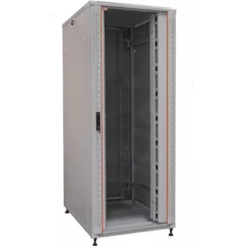 Serverový rack 19 inch IT-BUDGET SRK - 42U - 800x1000 mm - skleněné/ocelové dveře - kabelové kanály - flatpack - světle šedá 90ITB19SRK42810GGN