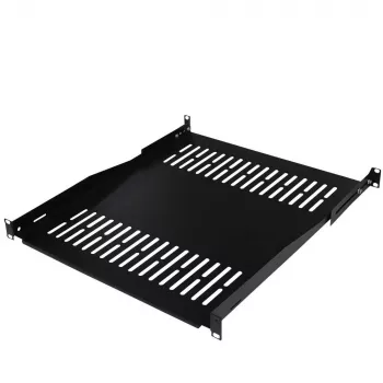 Policová přihrádka do racku 19 inch IT-BUDGET - nosnost 80 kg - hloubka 550 mm - variabilní montáž do hloubky - černá (90ITB19FBX550S)