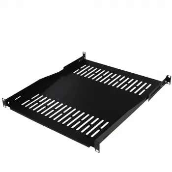 Policová přihrádka do racku 19 inch IT-BUDGET - nosnost 80 kg - hloubka 550 mm - variabilní montáž do hloubky - černá (90ITB19FBX550S)