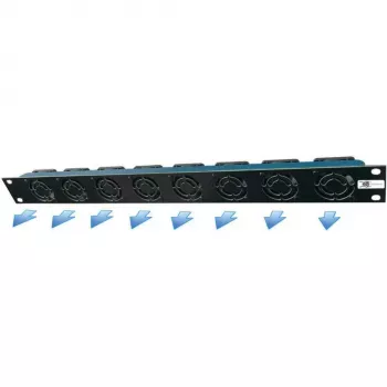 Liebernetz 19 inch 1U Rack Fan Unit - Horizontal Exhaust, 95 m³/h, 12V DC, 34 dB, Black (90LN19LUE1HE8BR)