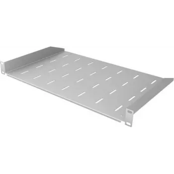 Pevná racková police 19 inch IT-BUDGET, 1U, hloubka 300 mm, nosnost 15 kg, světle šedá 90ITB19FB300G