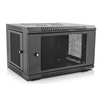 Síťový rozvaděč 19 inch IT-BUDGET SWA - 6U - 570x600 mm - perforovaná přední strana a boky - odnímatelné bočnice - montáž na stěnu i podlahu - sada příslušenství - černý (90ITB19MSR666TS)