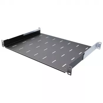 IT-BUDGET 19 inch Rack police / odkládací deska - nosnost 40 kg - hloubka 350 mm - hloubkově nastavitelná montáž - černá (90ITB19FB350S)