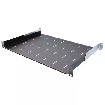 IT-BUDGET 19 inch Rack police / odkládací deska - nosnost 40 kg - hloubka 350 mm - hloubkově nastavitelná montáž - černá (90ITB19FB350S)