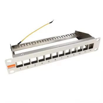 IT-BUDGET 10 inch prázdný patch panel pro Keystone moduly - 12 portů - stíněný - 1U - neosazený - šedá (90ITB10MT12PG)