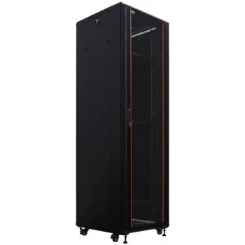 Síťový rozvaděč 19 inch IT-BUDGET SRK, 38U, 600x800 mm, skleněné/ocelové dveře, flatpack, černý 90ITB19SRK3868GSN