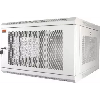 Nástěnný síťový rozvaděč 19 inch IT-BUDGET 6U, 570x600 mm, perforovaná přední strana a boky, odnímatelné boční panely, bílý 90ITB19MSR666TW