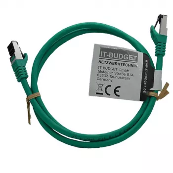 Patch kabel IT-BUDGET Cat.8.1 S/FTP z plné mědi, 1 m, zelený, 40 Gbps, LSZH, PoE+ 90ITBFLEX81PK1GR