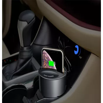 CYOO Cup bezdrátová nabíječka 15W Qi autodrážka černá CY122326