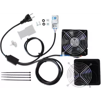 IT-BUDGET sada ventilátorů pro IT skříň s termostatem, 160 m³/h, 230 V, předem zapojená, 1 ventilátor 90ITBTKD180603KTHS128