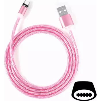CYOO Flow Light USB-C kabel 1 m růžový s luminiscenčním LED Flow efektem CY120984