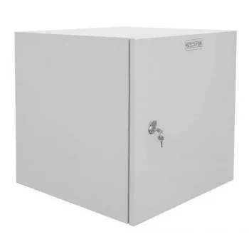 Nástěnný rozvaděč 19 inch IT-BUDGET Easy, ocelové dveře, 15U, 600x600 mm, světle šedá, 90RR19CWV1566MG