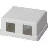Povrchová datová zásuvka IT-BUDGET pro 2 x RJ45 keystone moduly – bílá 90ITBAKPG2P