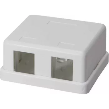 Povrchová datová zásuvka IT-BUDGET pro 2 x RJ45 keystone moduly – bílá 90ITBAKPG2P