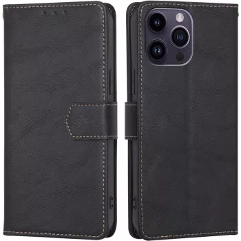 Peněženkové pouzdro CYOO Premium BookCase pro iPhone 14 Pro, černé CY122793