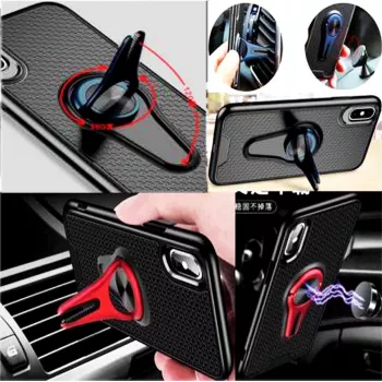 Magnetický držák telefonu do auta CYOO 360° otočný na mřížku ventilace pro iPhone X/XS – šedý CY121002