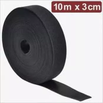 Quadrios 24CA308 suchý zip, 10 m x 3 cm, černý, samosvorný, stříhatelný, pro svazování kabelů