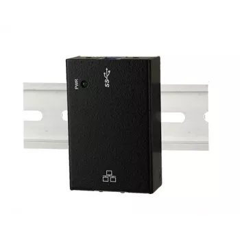 EXSYS EX-1321-WT adaptér USB 3.2 Gen1 na Gigabit Ethernet s DIN lištou, kovové pouzdro