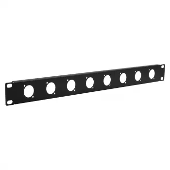 EXSYS 19 inch 1U rackový panel s 8 výřezy D-Typ (XLR), černý EX-49297