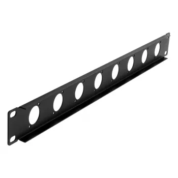 EXSYS 19 inch 1U rackový panel s 8 výřezy D-Typ (XLR), černý EX-49297