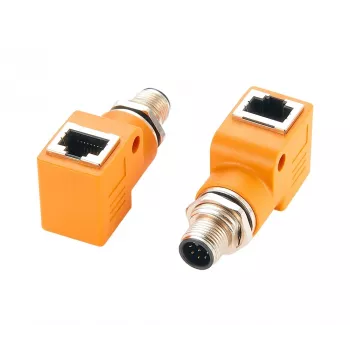 Průmyslový Ethernet adaptér EXSYS EX-49502 M12 A-kódovaný 8pinový samec na RJ45 zásuvku 90°