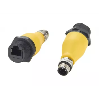 Průmyslový adaptér EXSYS EX-49524 M12 D-Code 4pinový samec na RJ45 zásuvku, IP67, Fast Ethernet