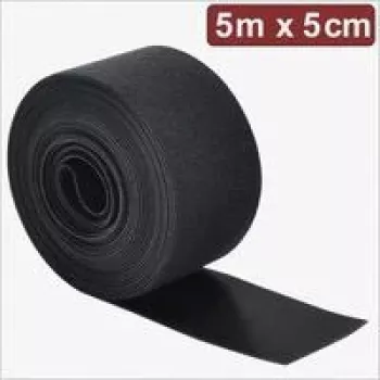 Suchý zip Quadrios 24CA310, 5 m x 5 cm, černý, opakovaně použitelné stahovací pásky pro svazování a vedení kabelů