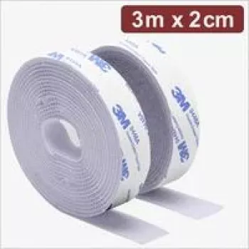 Samolepicí suchý zip Quadrios 24CA323, 3 m x 20 mm, bílý